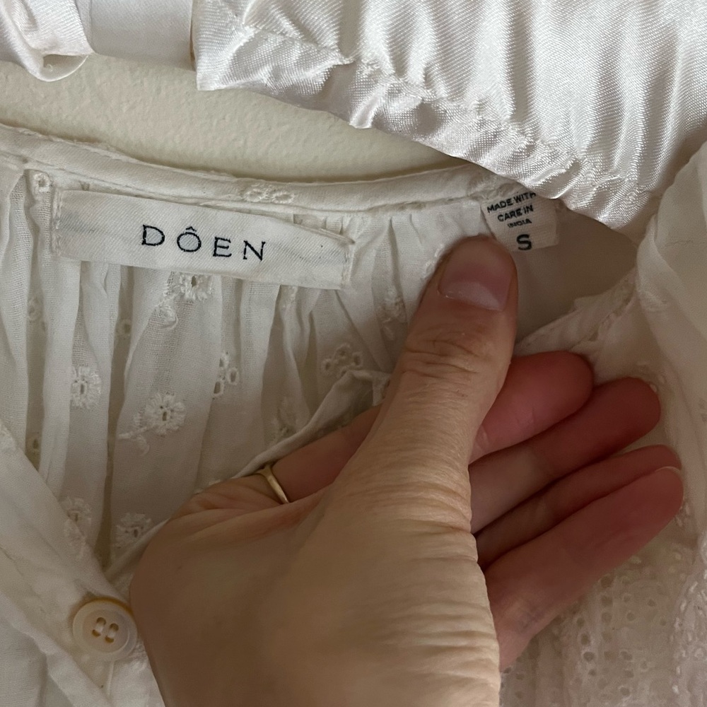 Doen Cotton Voile Blouse S - Picture 3 of 3